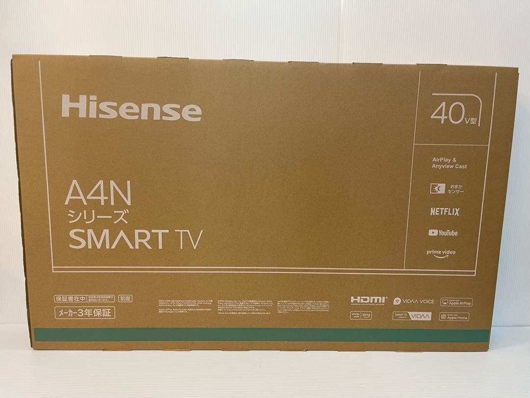 Hisense ハイセンス 液晶テレビ 40A4N 40V型 新品未使用品 Hisense(ハイセンス) 液晶テレビ 40A4N ［40V型 /Bluetooth対応 /フル