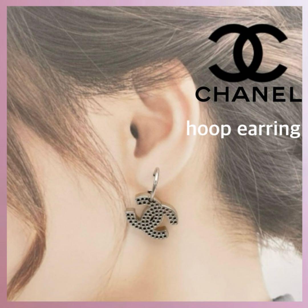 正規品】CHANEL シャネル フープピアス ココマーク パンチング
