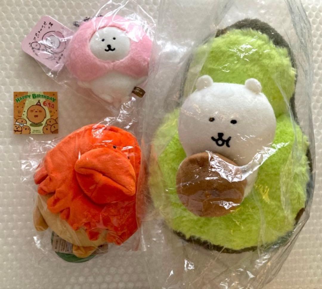 ナガノのくま　ぬいぐるみ　マスコット　桃　アボカド　たこつき　ステッカー ナガノのくま ぬいぐるみ マスコット 桃 アボカド たこつき ステッカー