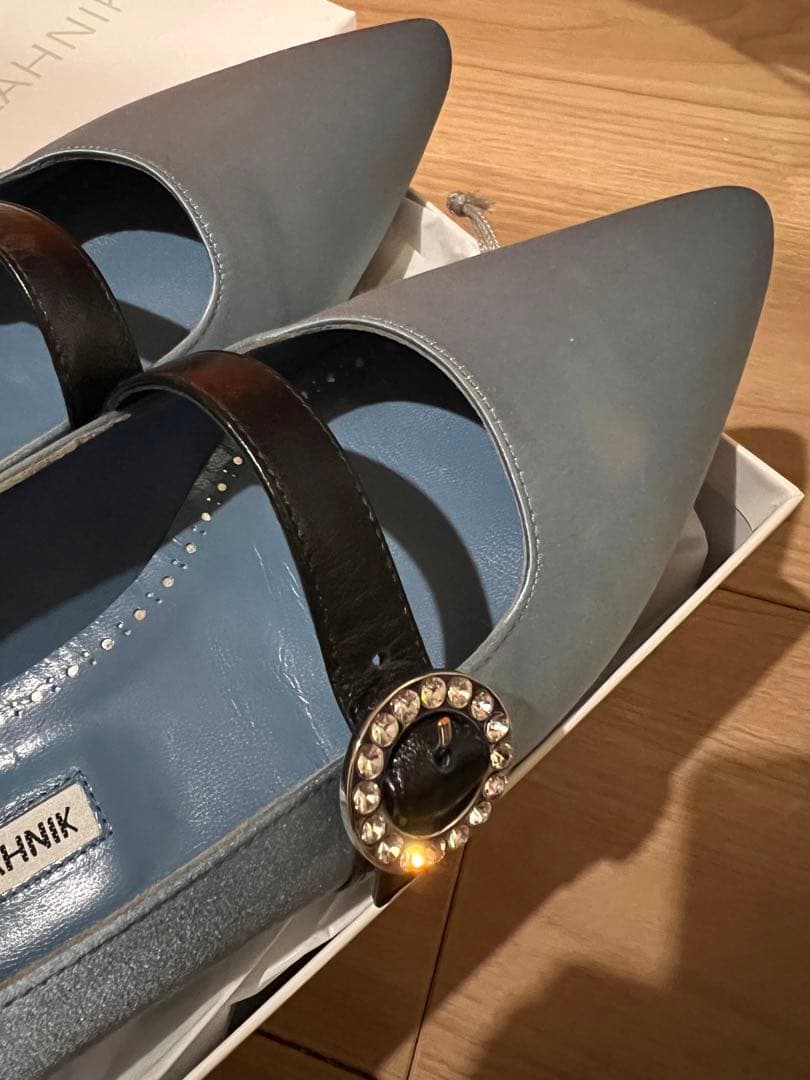 マノロブラニク MANOLO BLAHNIK drawer別注フラットパンプス