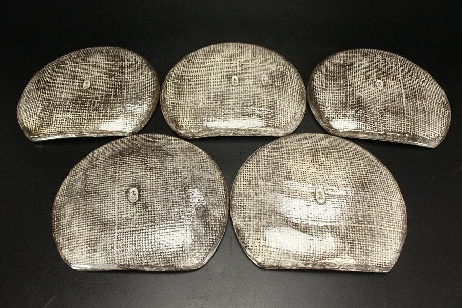 吉向焼 半月銘々皿 五枚 吉向陶荘 共箱(メ1533) - メルカリ