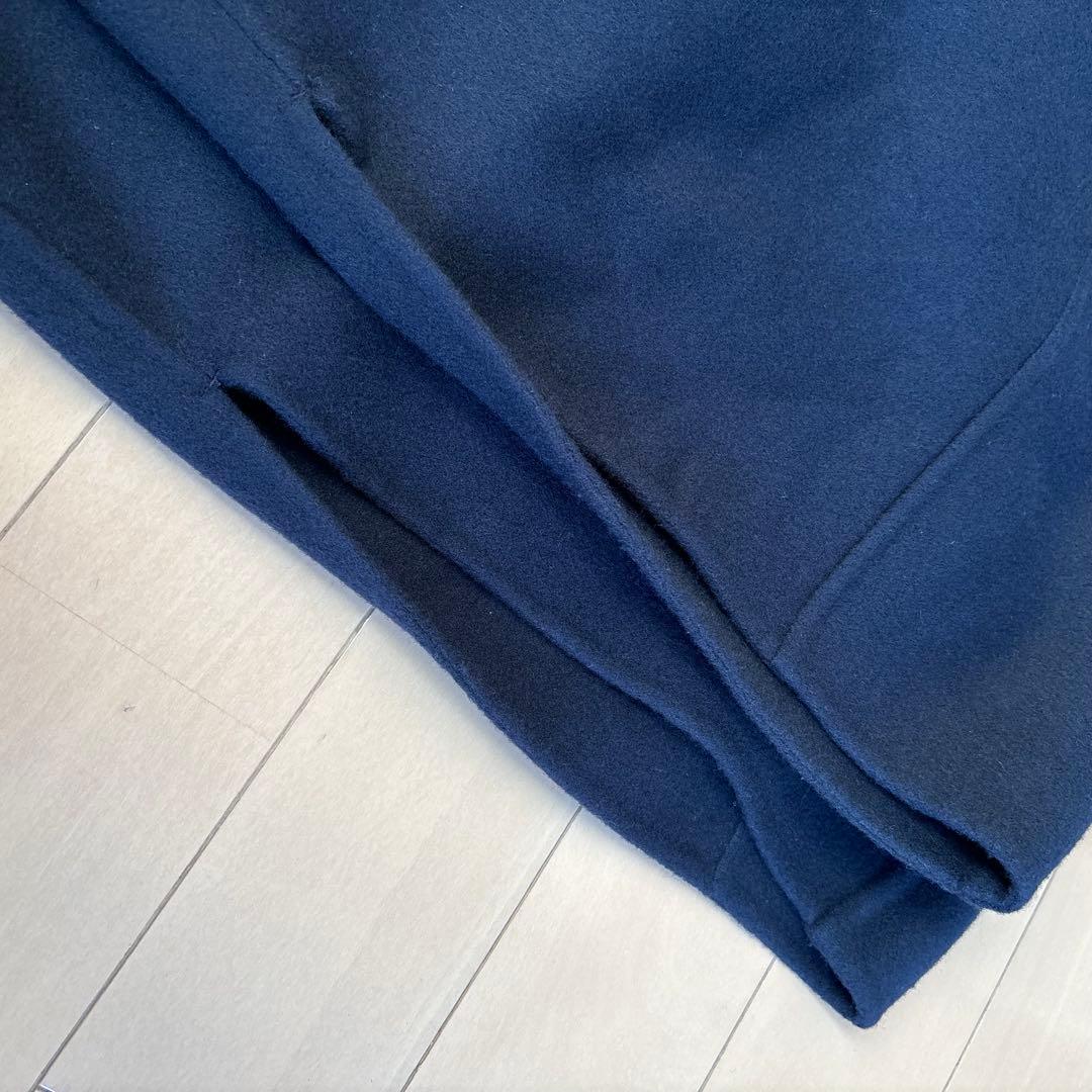 スローブイエナ スタンドカラーダブルフェイスポンチョ ネイビー 完売