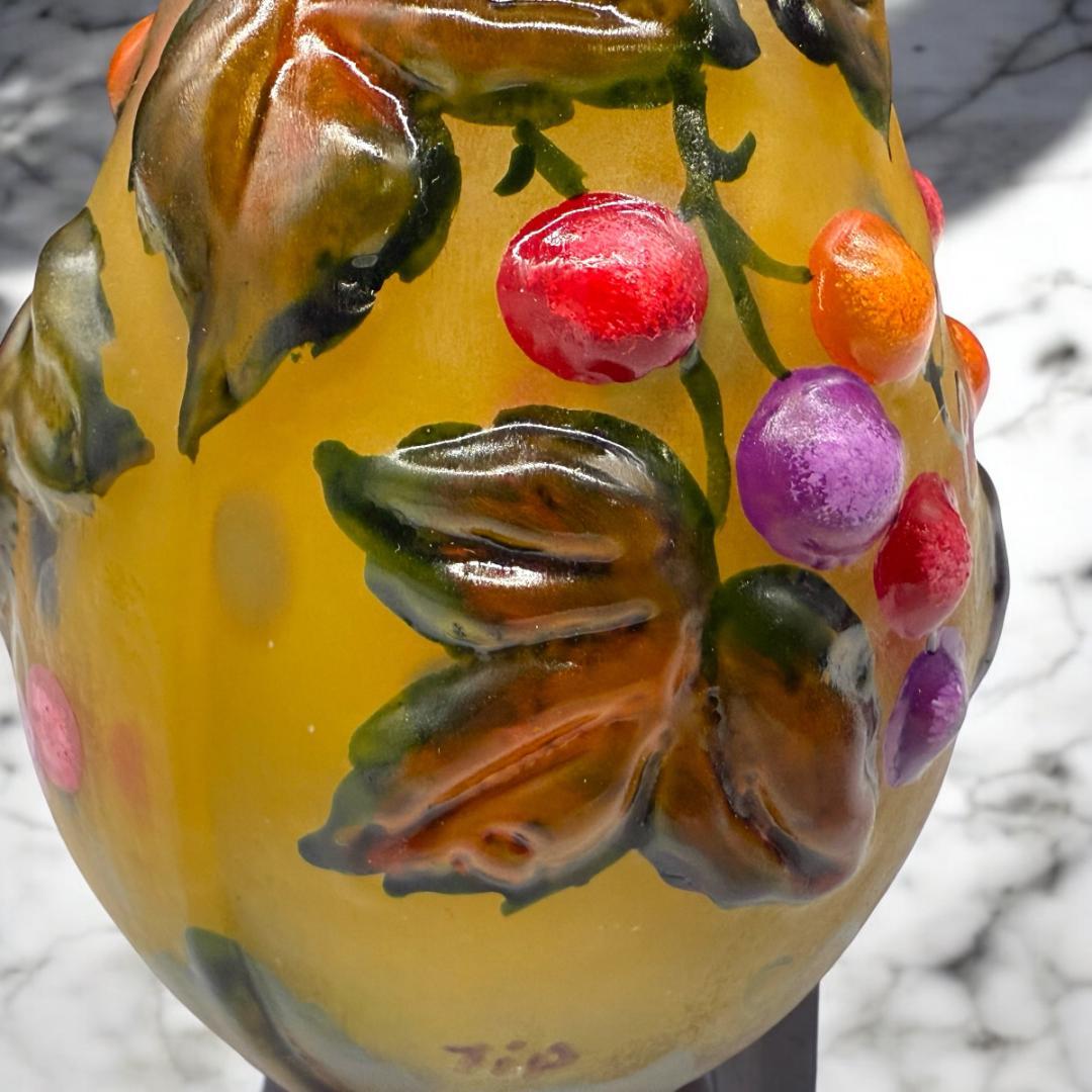 証明書付】 ドームナンシー 花瓶 エナメル彩 アンティーク スフレ技法