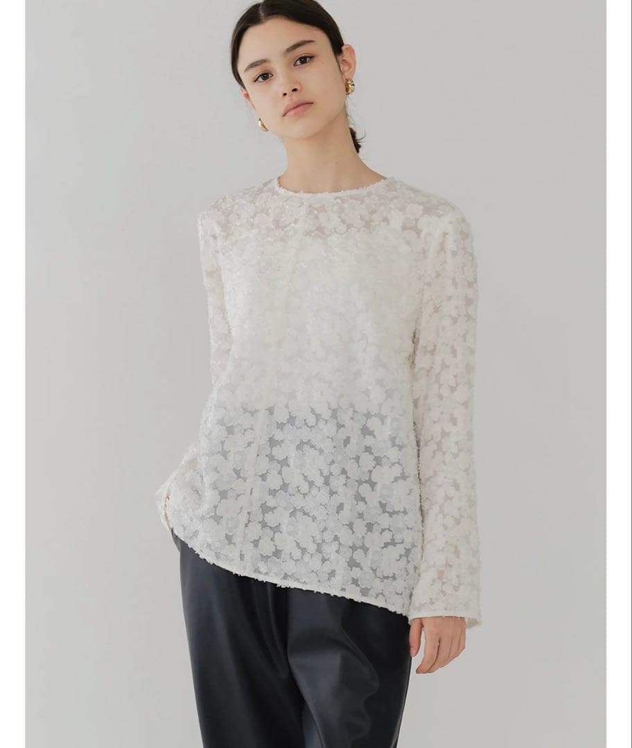 yori shirocon ヨリ レースジャガードブラウス - メルカリ