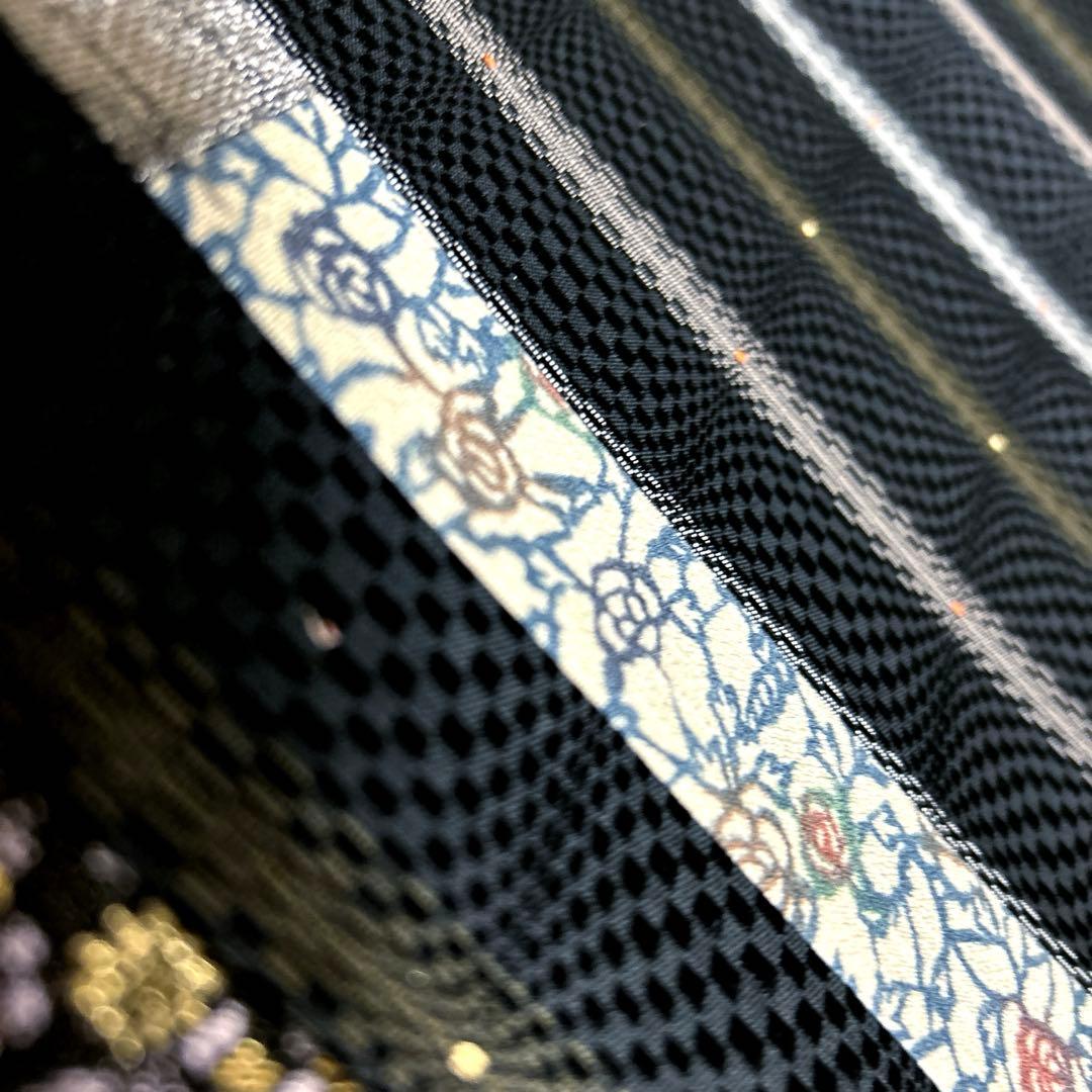 正絹　袋帯《縞　きりばめ》