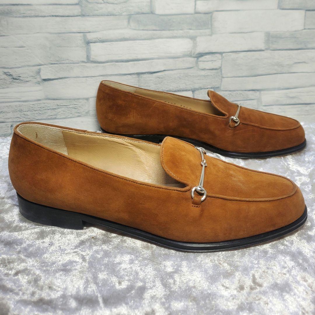 【極美品】✨GUCCI 22.5cm 革靴 茶 スエード ビット金具 35.5