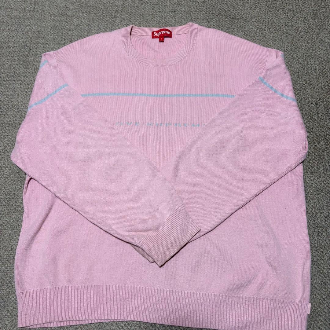 Supreme ピンク ニット セーター Lサイズ - メルカリ