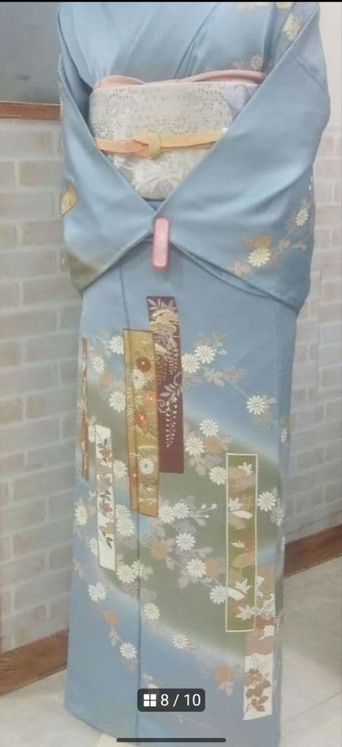 水色　訪問着　花柄 訪問着 レンタル おしゃれ 20点セット JAPAN STYLE 着物 花 水色系