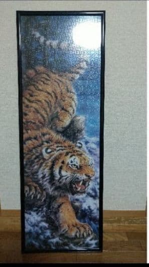 ジグソーパズル完成品(白虎、虎)2点セットフレーム付き 新品未使用未開封 エポック社 「開運 白虎図」 2016ピース 開運パズル