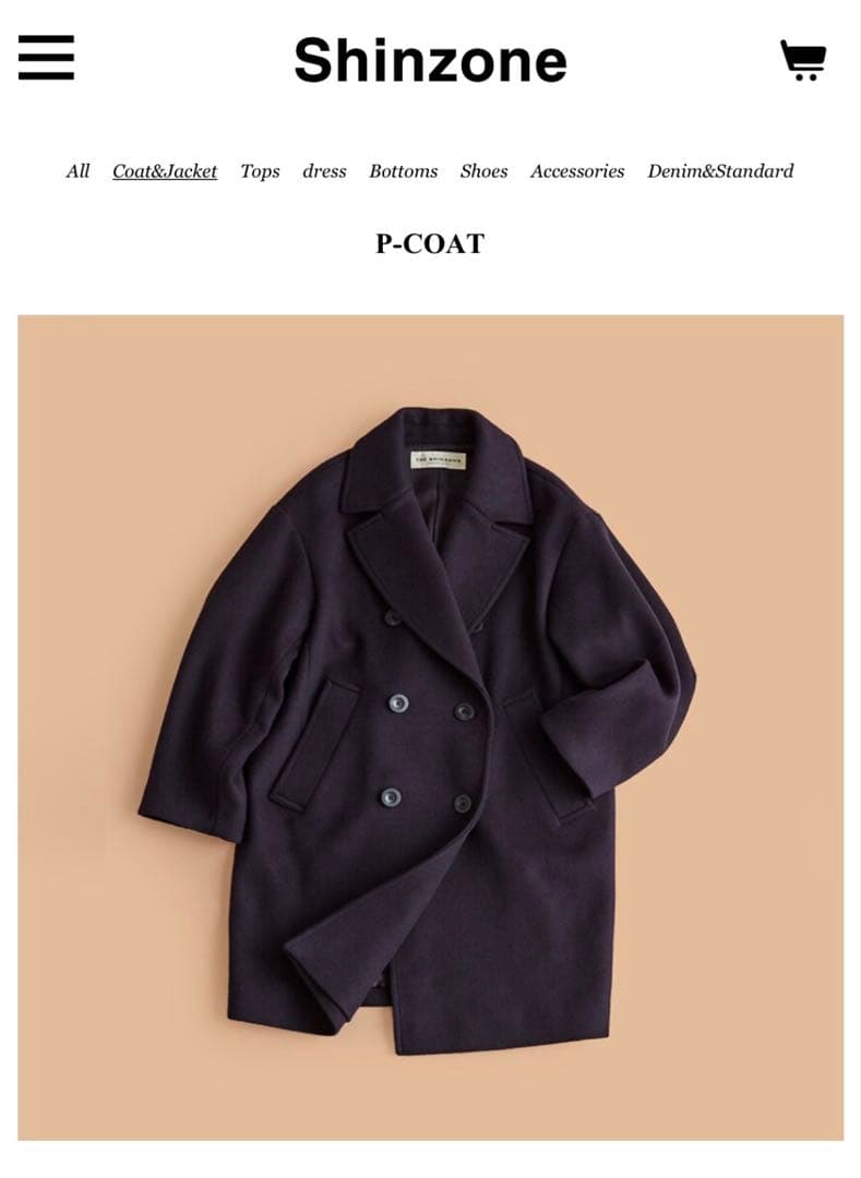 THE SHINZONE ☆シンゾーン☆ピーコートP-COAT ネイビー 36 - メルカリ