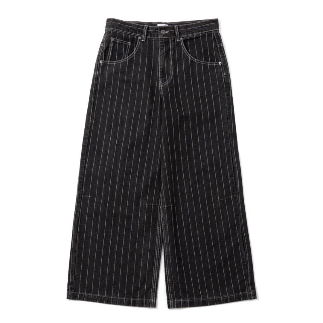 BlessU ブラックストライプ ワイドパンツ - メルカリ