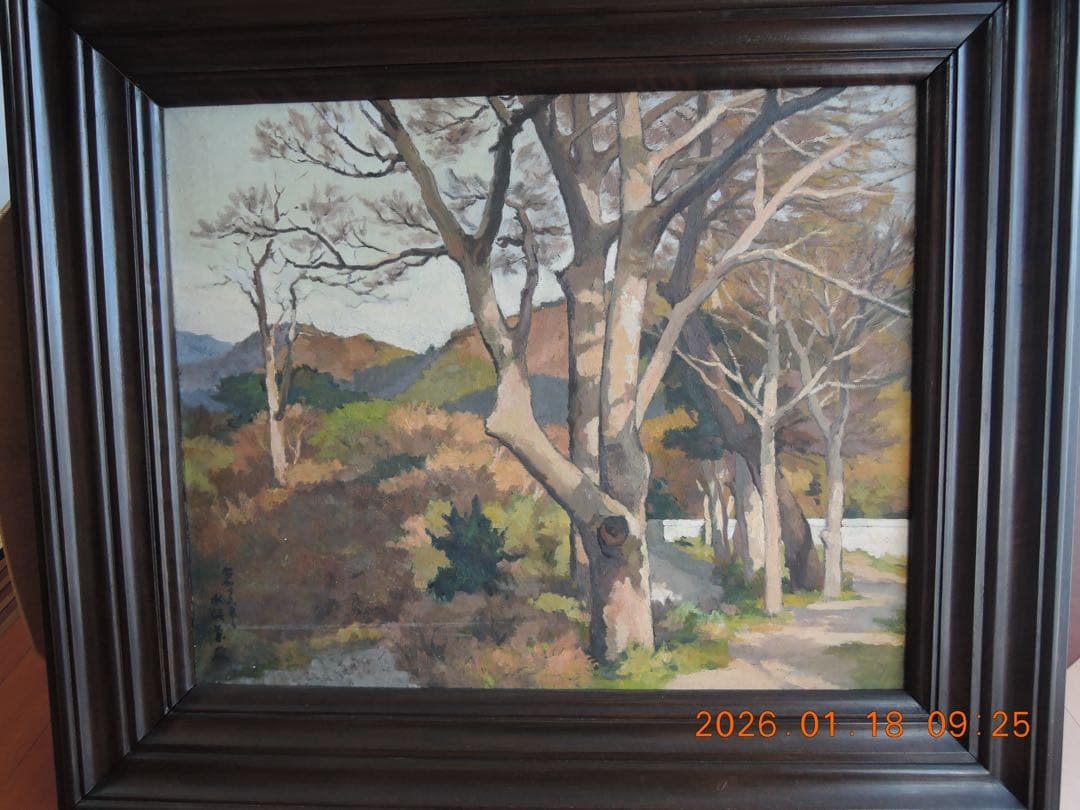 NO.636 水沼兼雄作／風景画 ／油絵／長門峡／25号