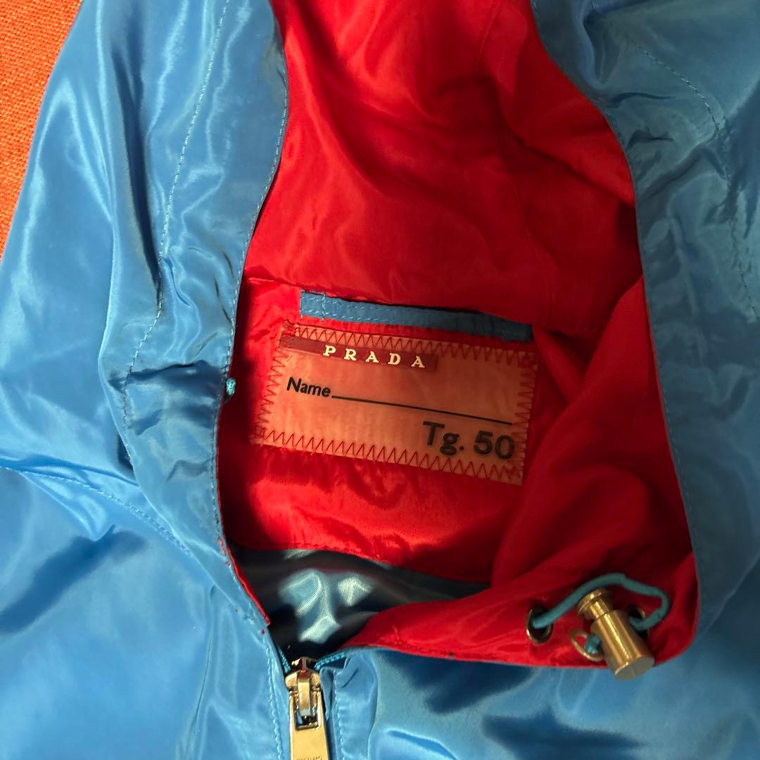 値下げ中‼︎希少50サイズ！プラダ ナイロンジャケット ブルー 三角ロゴ