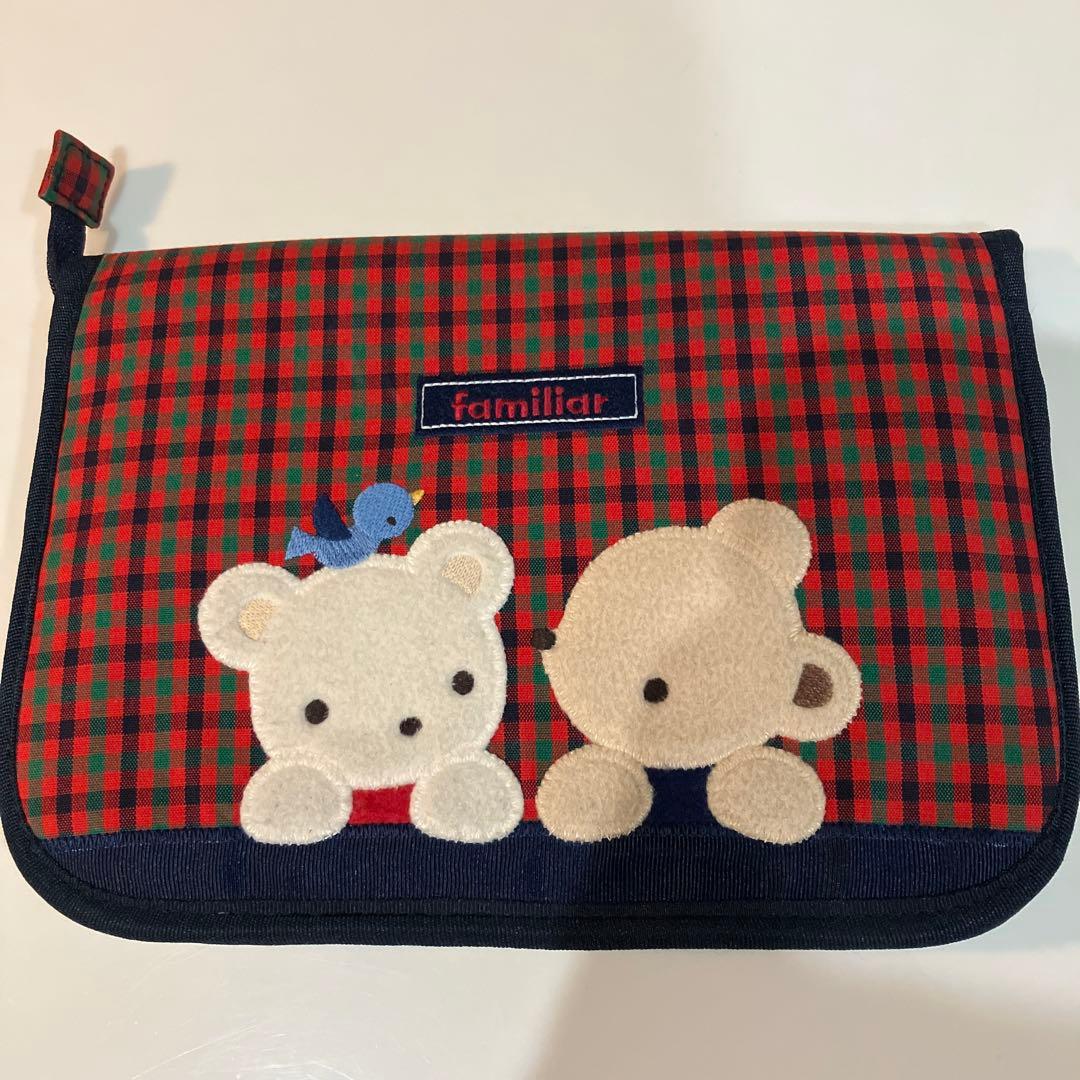 美品　ファミリア　母子手帳　ケース　マルチケース　赤　チェック　002 新品 002 ファミリア 母子手帳ケース 赤チェック ポーチ｜Yahoo!フリマ