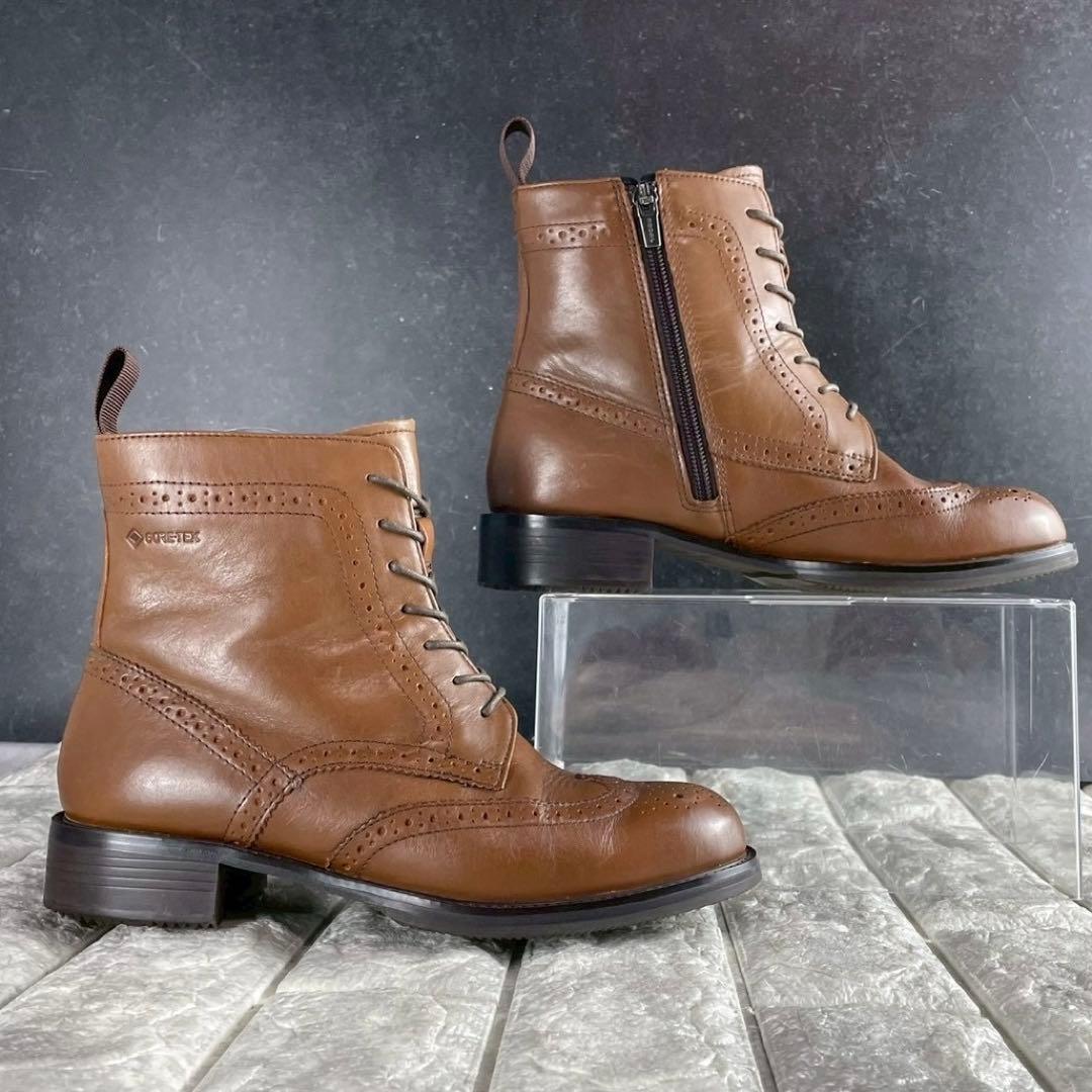 未使用級 23.5 リーガル ショートブーツ レースアップブーツ