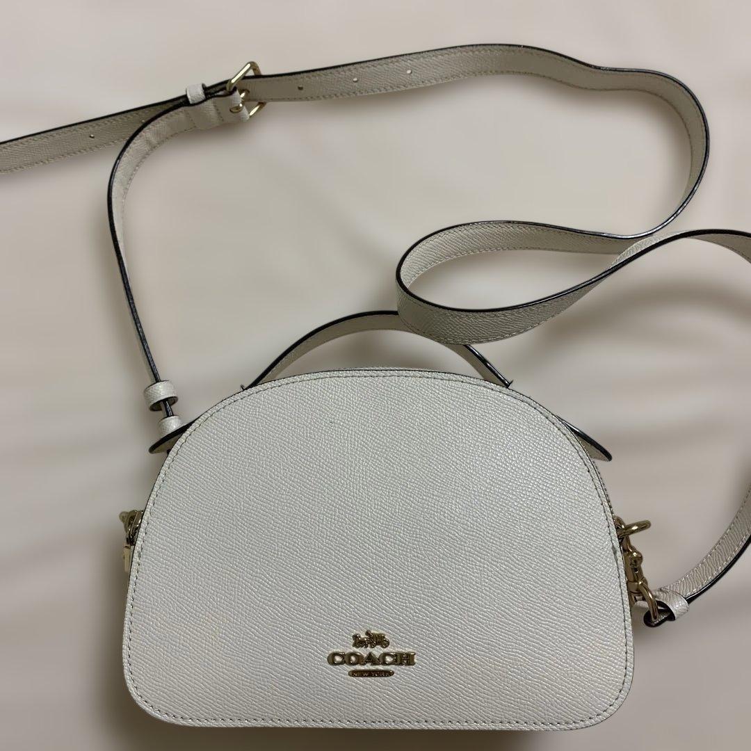COACH ホワイト レザー ショルダーバッグ