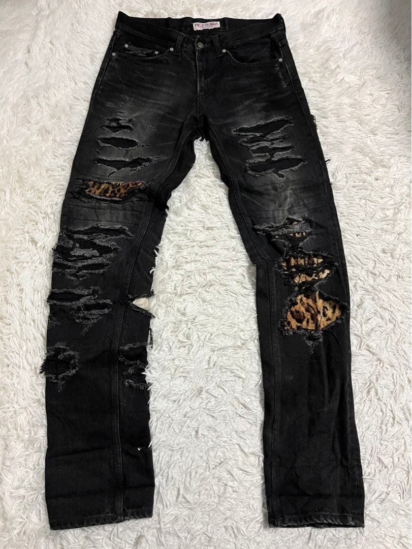 PROPA9ANDA プロパガンダ デニム ジーンズ リペア加工 黒 W31 - メルカリ