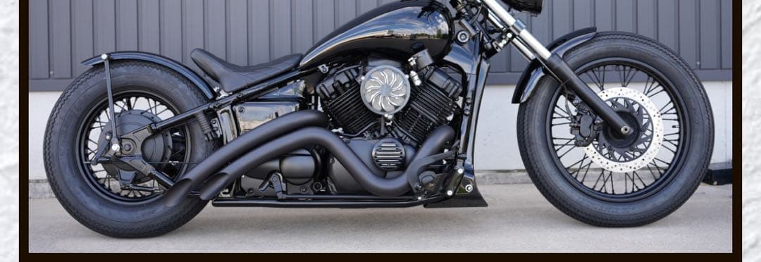 ドラッグスター400 T&Fベントマフラー　ニューロッドカスタム ヤマハ ドラッグスター400 ニューロッドスタイル 製作車両 新品