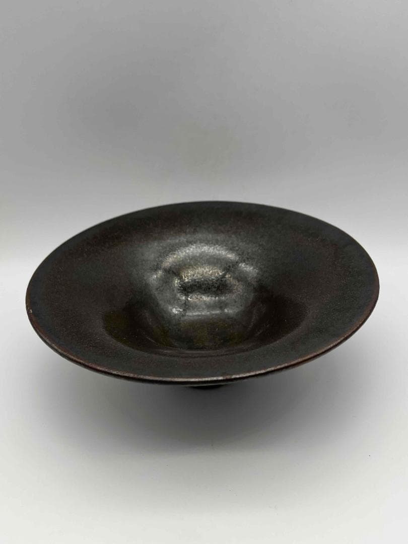 南宋時代　油滴天目茶碗　笠茶盞 旧家蔵出し 唐物　古賞物　時代物(E-69) 00228-04.jpg?v=1728466468&