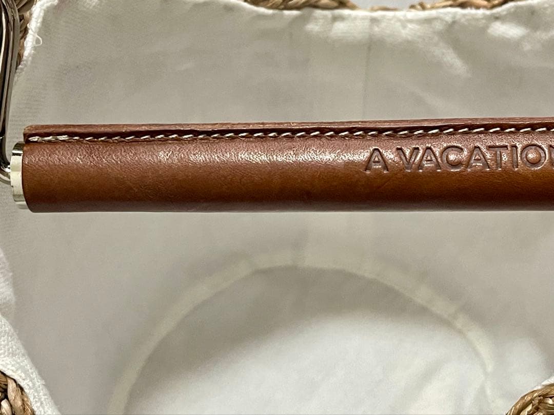 美品】A VACATION BUCKET ブラウンベイズリー かごバッグ