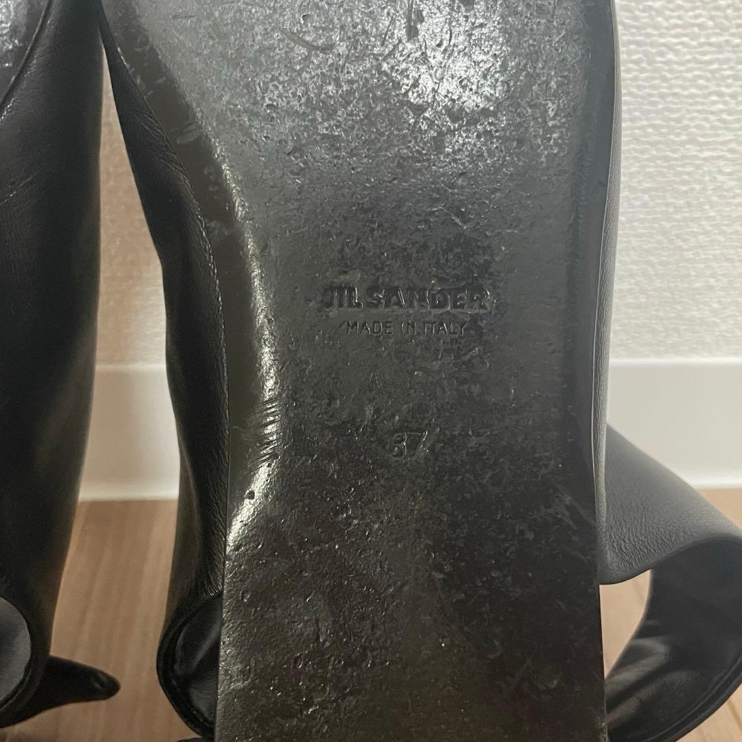 JIL SANDERジルサンダー ポインテッドトゥバックリボンフラット