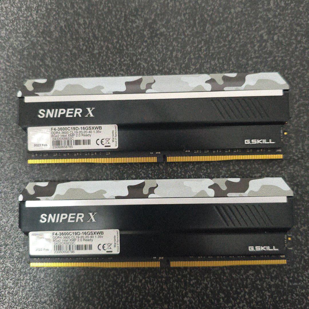 G.SKILL SNIPER X DDR4 3600MHz 8GB×2 16GB G.SKILL Sniper X Series 32GB (2 x 16GB) DDR4 3200 (PC4 25600