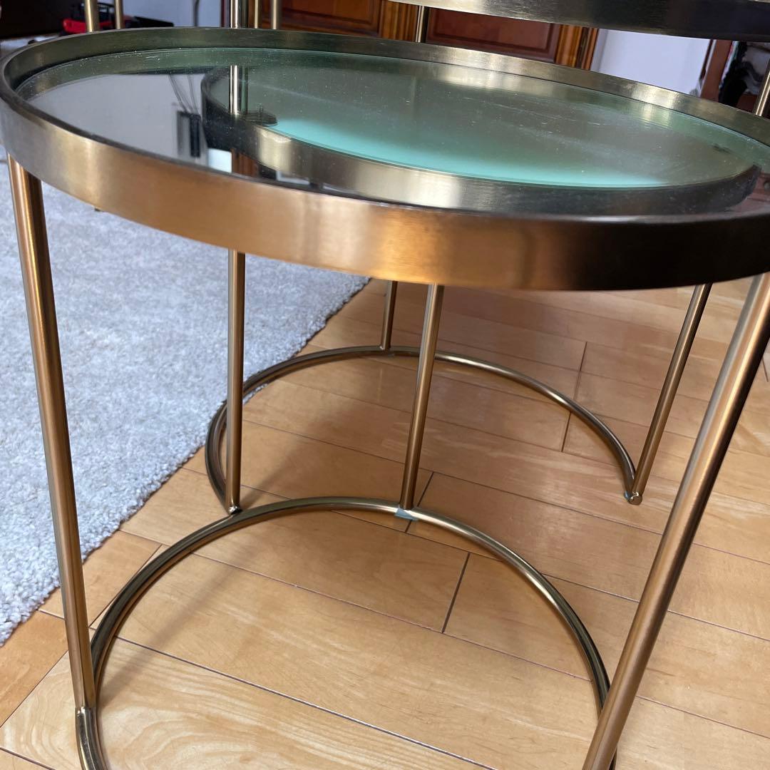 ZARA HOME ガラステーブル サイドテーブル ゴールド ザラホーム ロー