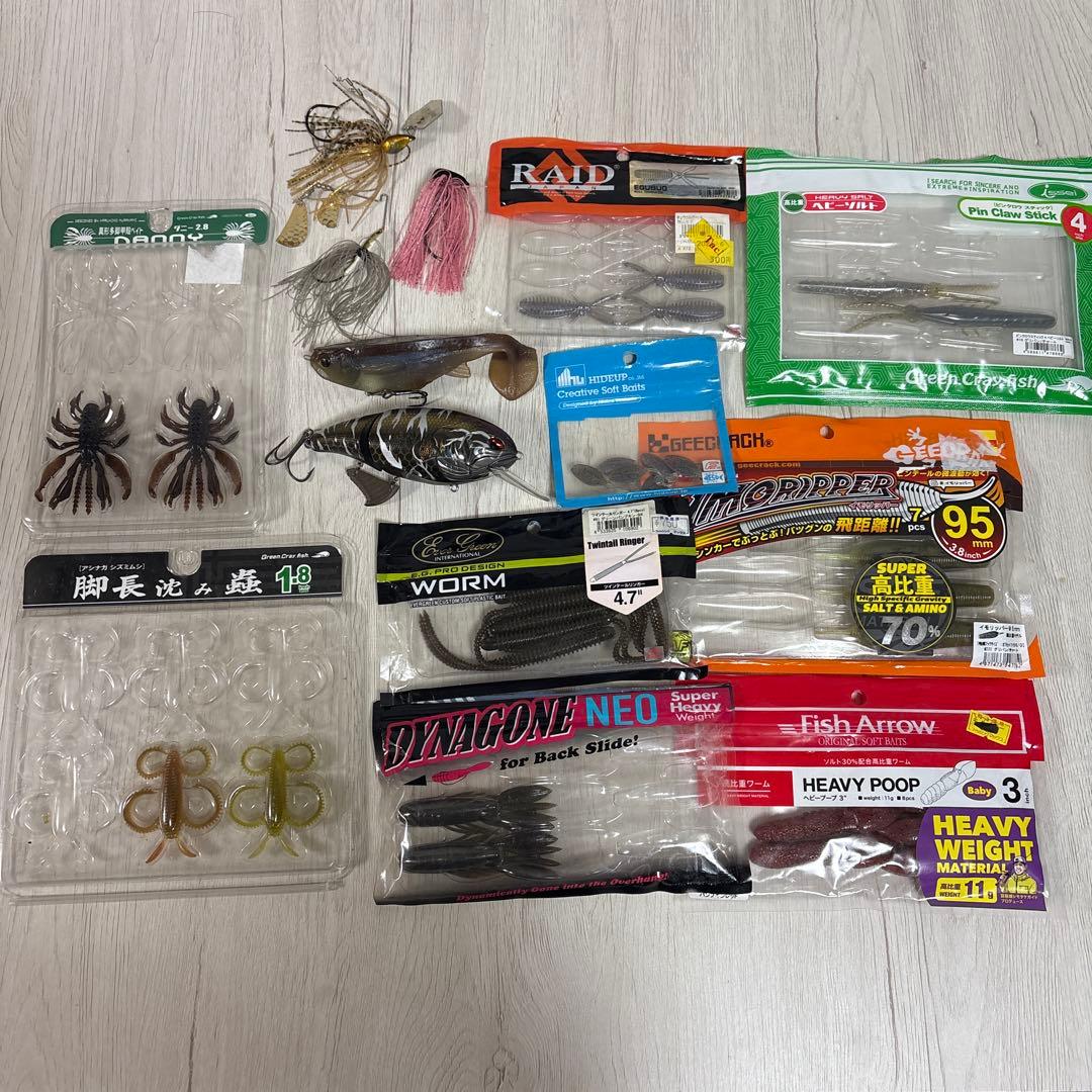 ワームセット 一誠 バス釣り まとめ売り ルアー エバーグリーン