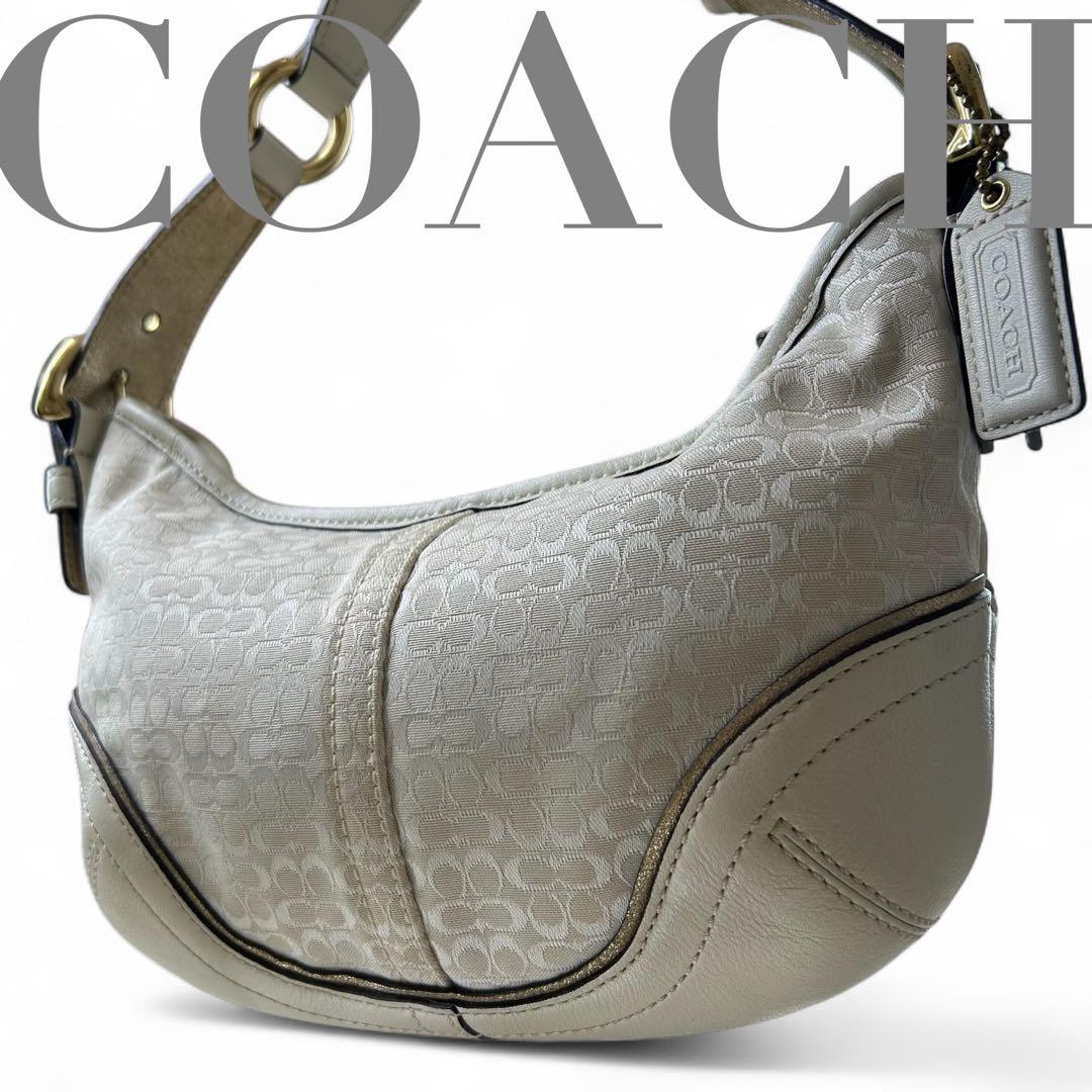 ✨極美品✨ COACH ホーボー 三日月 ゴールド金具 シグネチャー レザー