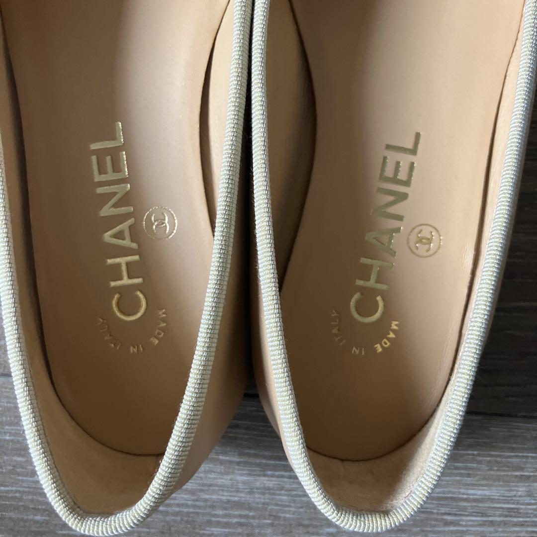 CHANEL シャネル バレエシューズ バレリーナ ベージュ 34.5 - メルカリ