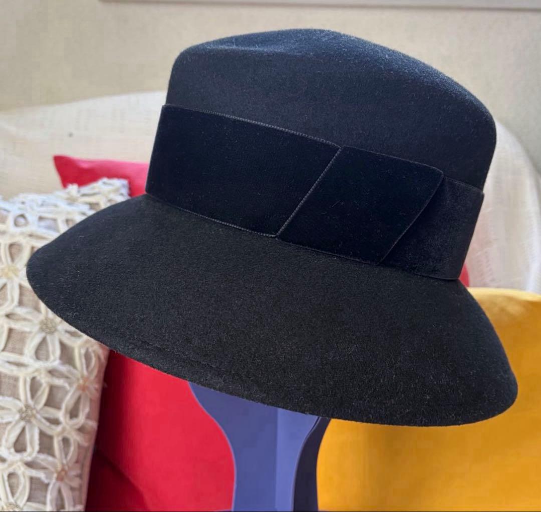 美品 パリ ギャラリーラファイエット購入 C.O.シャプリエ フェルト 帽子