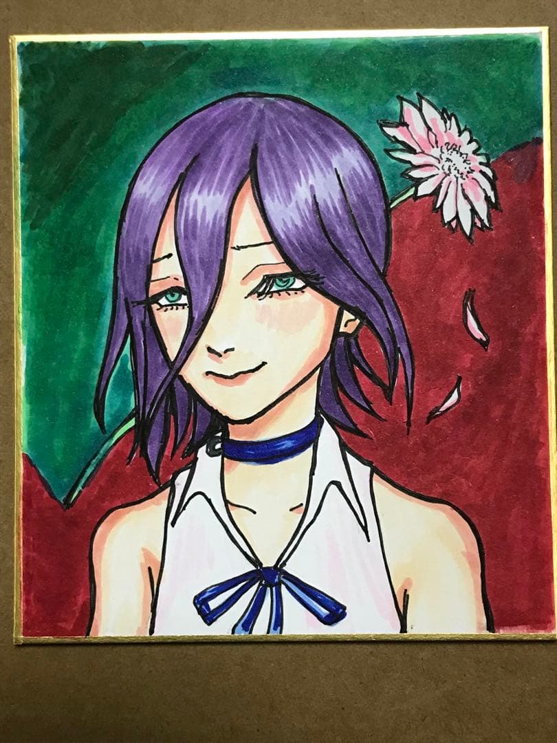 チェンソーマン レゼ② ファンアート 手描きミニ色紙 - メルカリ