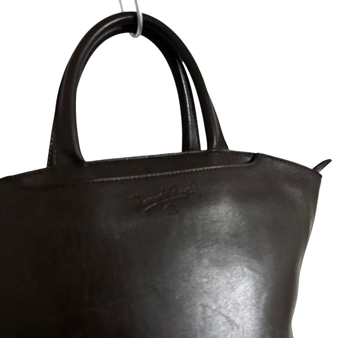 希少】 マーガレットハウエル レザー ハンドバッグ バケツ ダーク