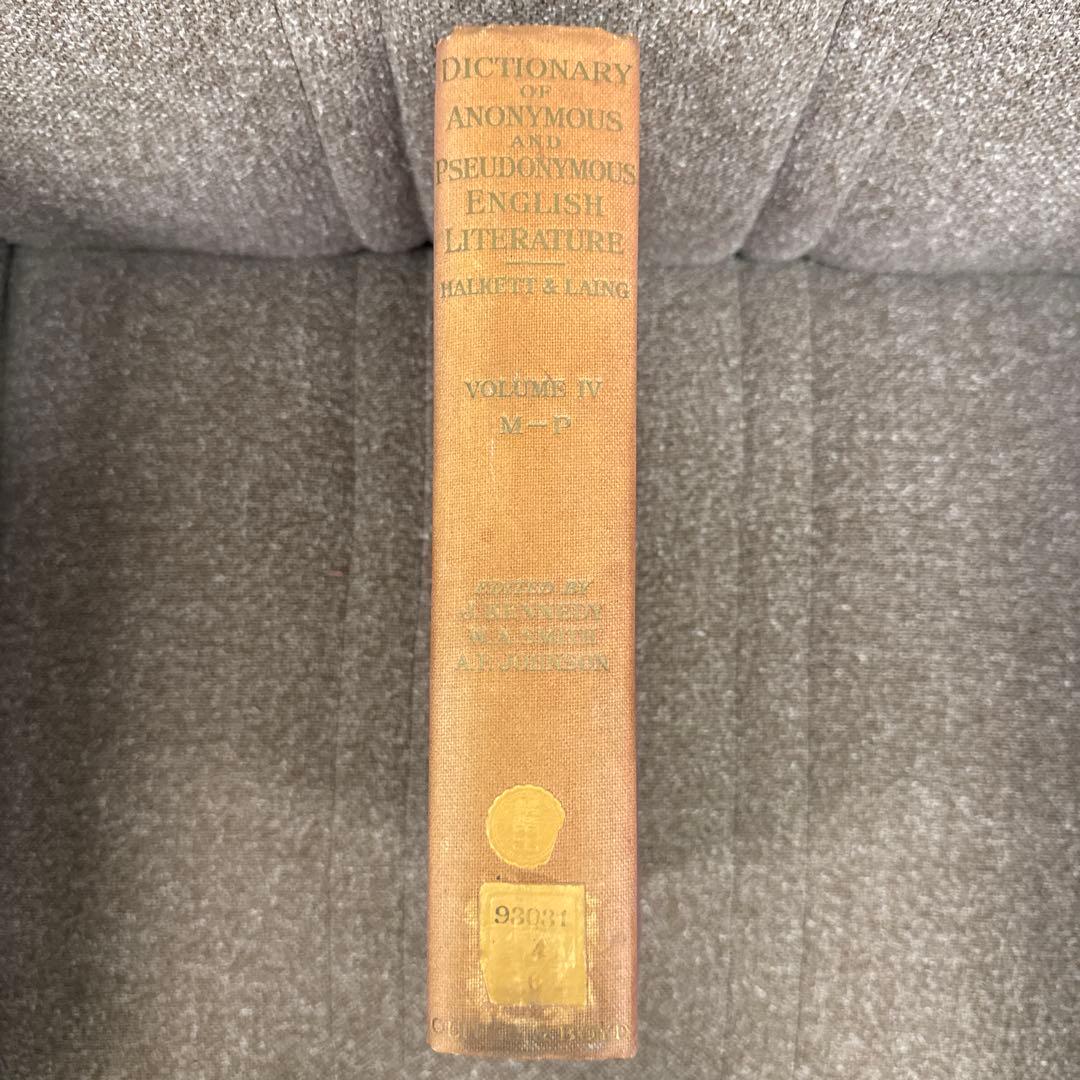 洋書 4 Dictionary of Anonymous and Pseudonymo 4 Dictionary of Anonymous and Pseudonymo - メルカリ