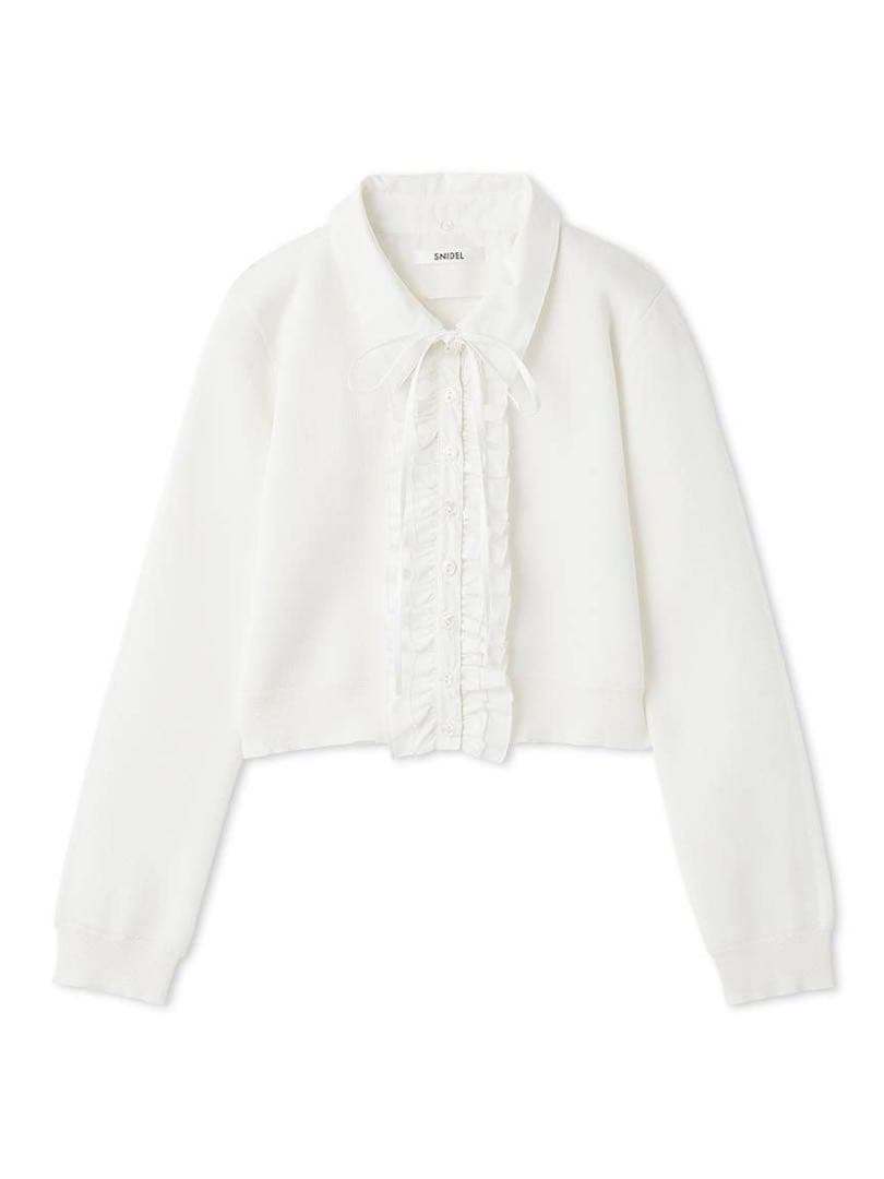 snidel スナイデル フリルニットカーディガン フリルニットカーディガン｜スナイデルの通販｜&mall（アンドモール