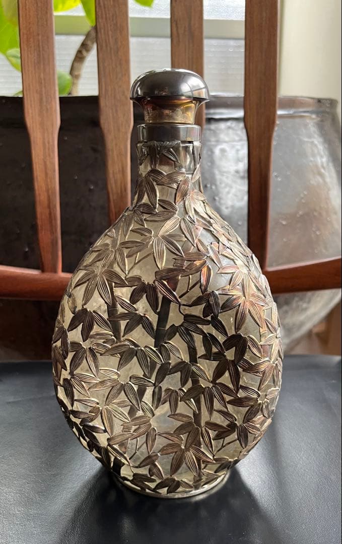 銀950製竹模様アンティークボトル 竹影堂作 『純銀製 霰湯沸』 ｜骨董品買取 緑和堂