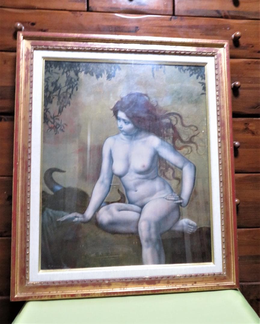 ◆小川以久男　「エウロペ」　油彩F15号　裸婦　ギリシャ神話　 安田火災賞　◆