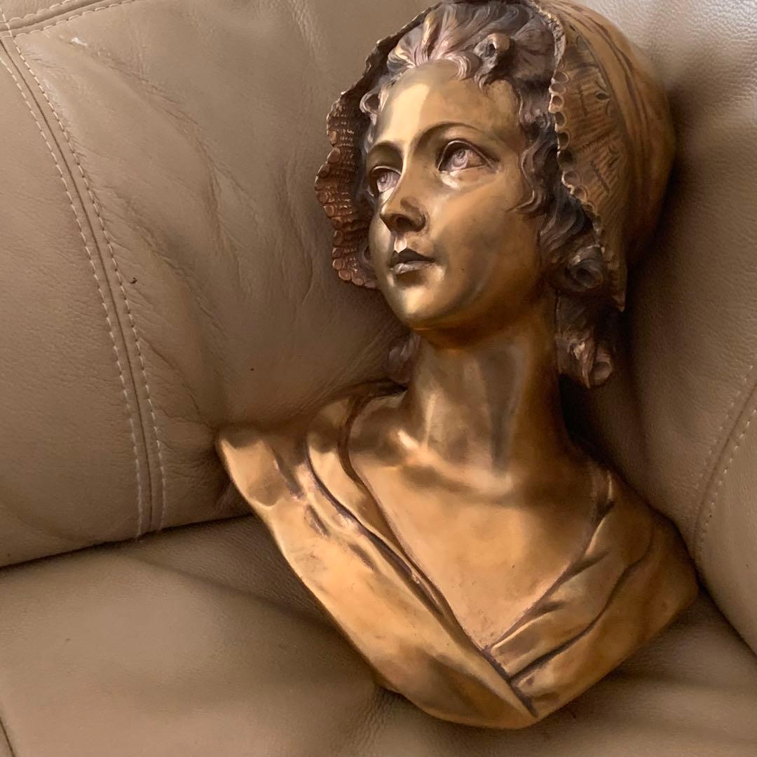 A. GORI ブラス製 女性胸像 約27cm