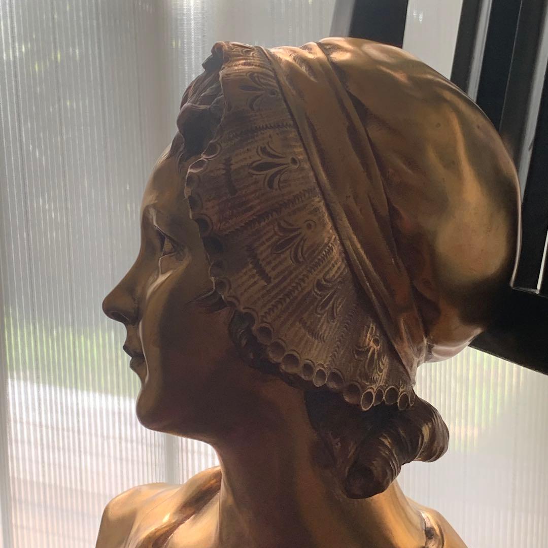 A. GORI ブラス製 女性胸像 約27cm