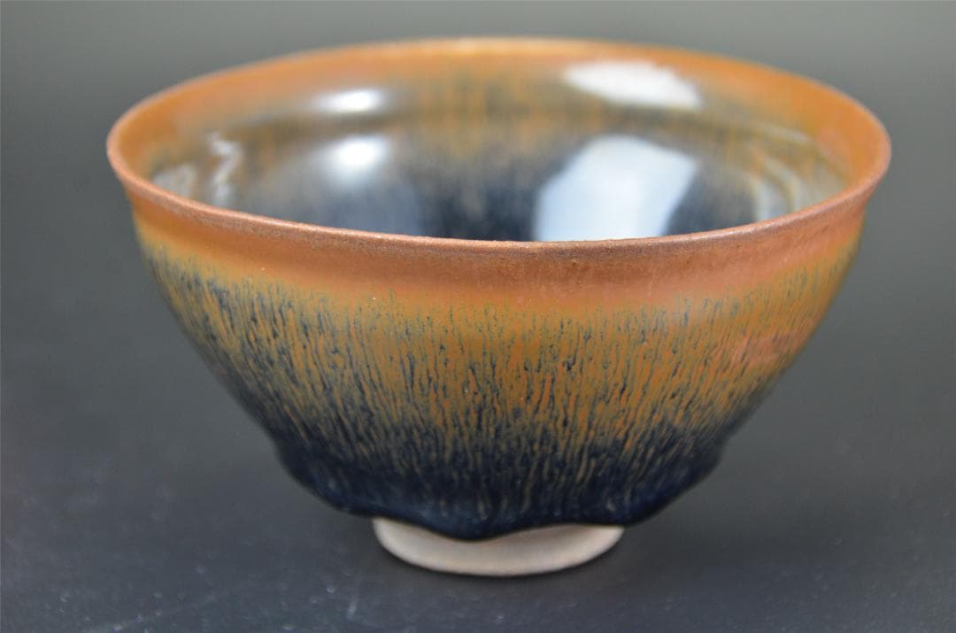 宋代 油滴天目 建窯兔毫窯変天目茶碗/中国古玩・唐物・禾目天目 茶道具