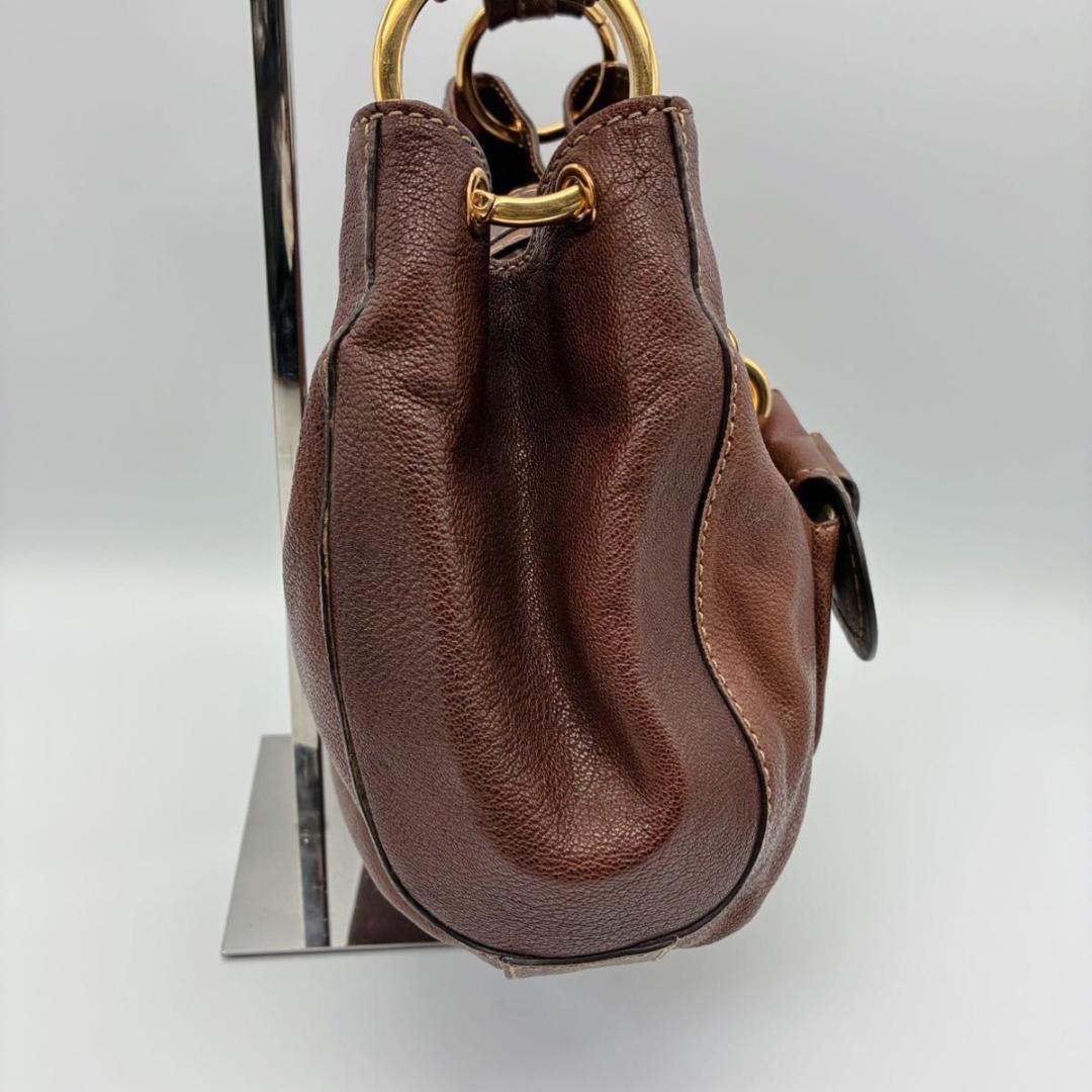 トッズ ホーボー ワンショルダー ショルダーバッグ ブラウン ゴールド