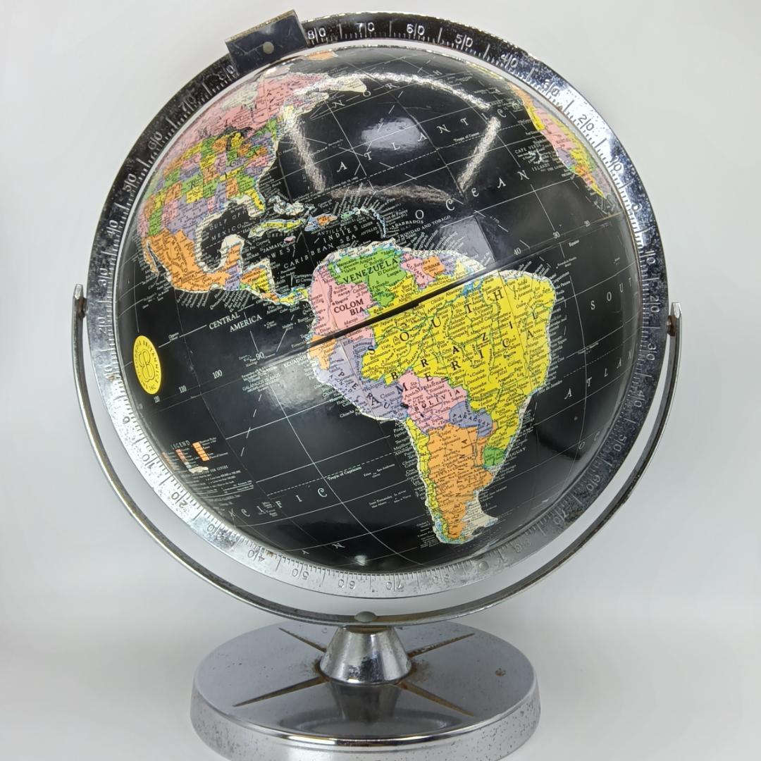 60〜70年代 ブラックオーシャングローブ 地球儀 黒い海 REPLOGLE社製 ヴィンテージ ブラックオーシャン グローブ / 地球儀