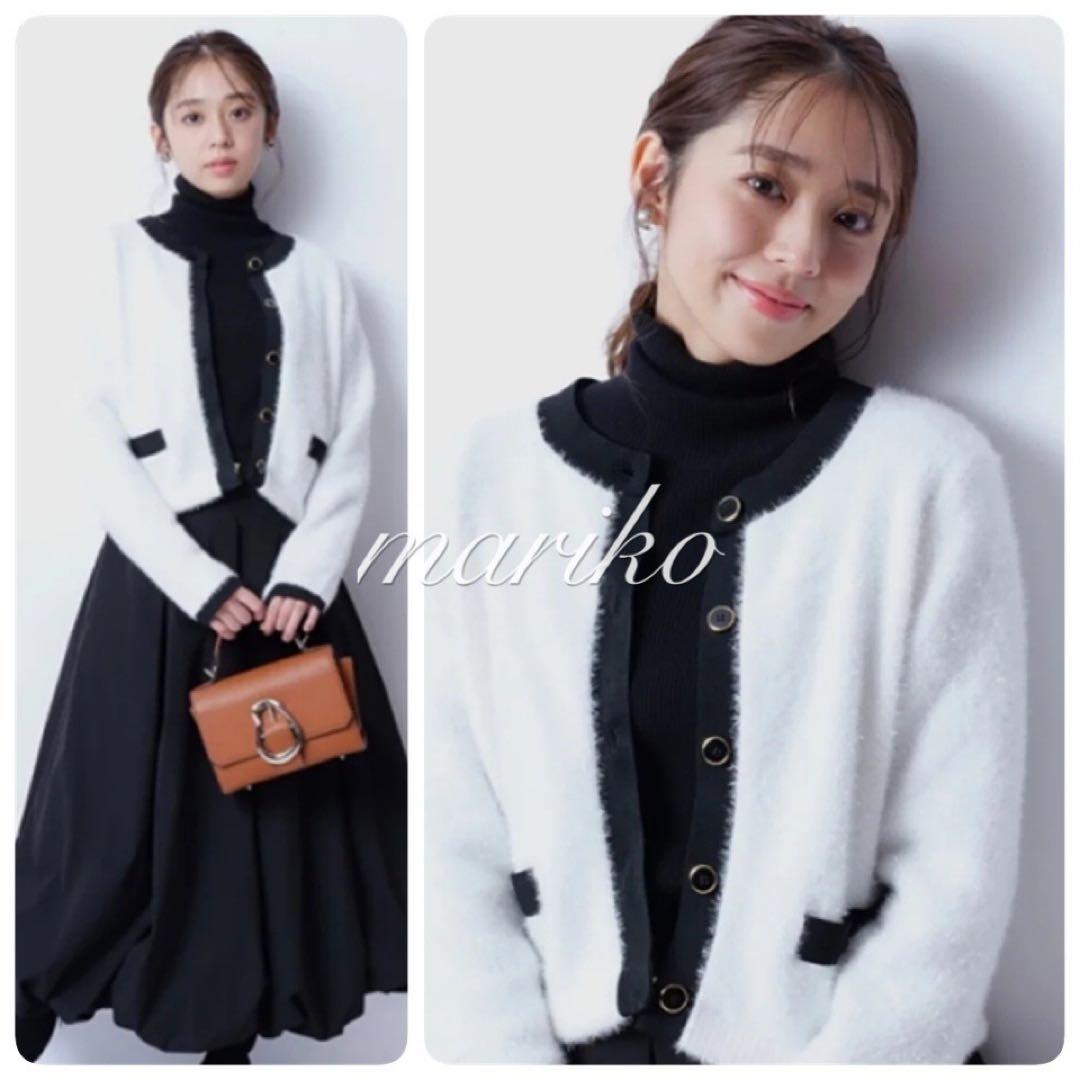 新品♡ジャスグリッティー キラキラフェザーカーディガン アプワイザー