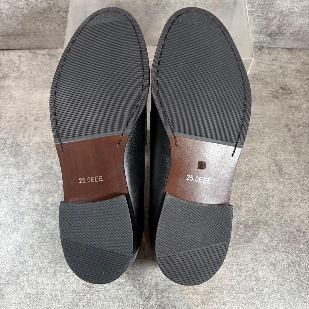 新品 オリヒカ 25cm EEE イタリアンレザー ローファー マッケイ 黒