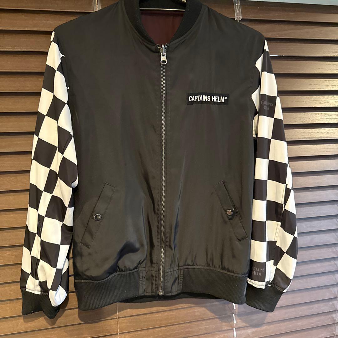 CAPTAINS HELM チェッカーフラッグ MA-1リバーシブルバーガンディ