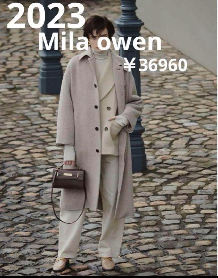 Mila owen ドロップショルダーステンカラーコート - メルカリ