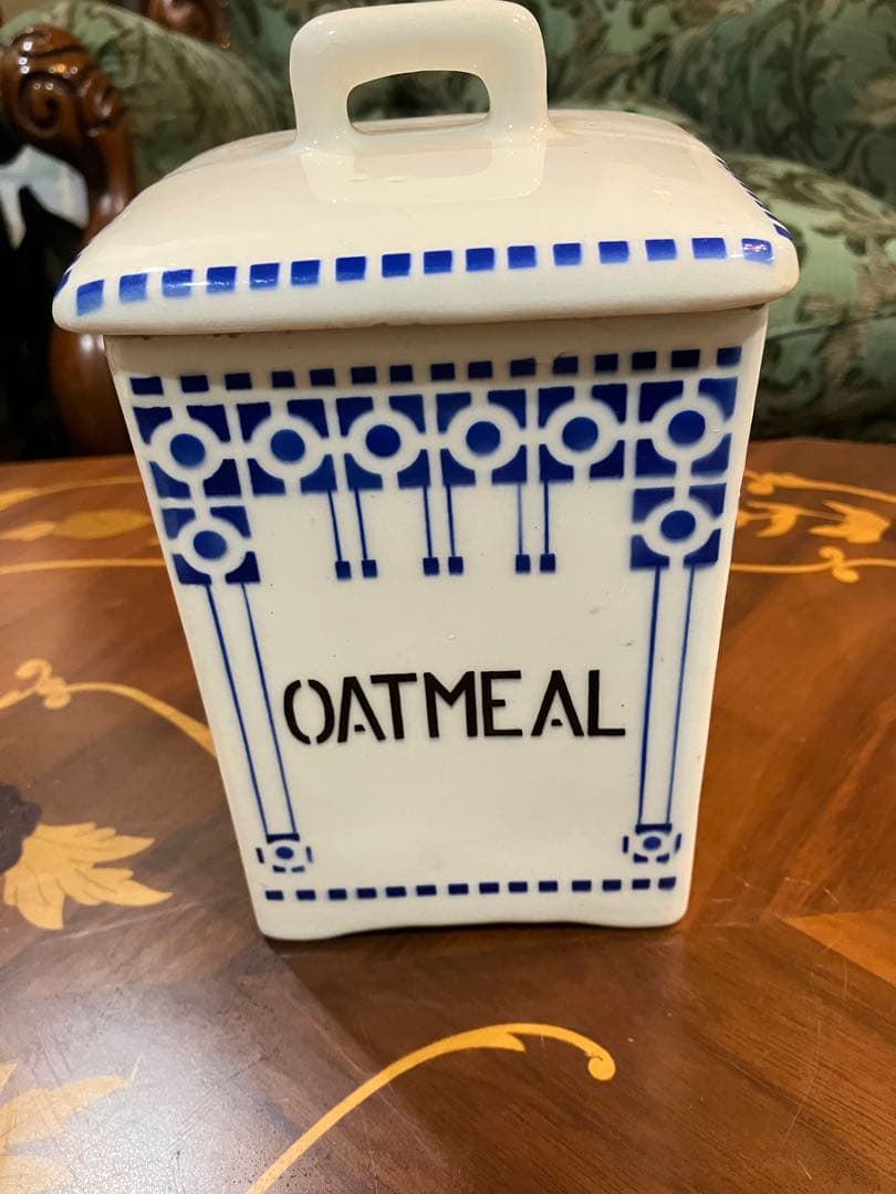 青と白の陶器製調味料入れ 7点セット チェコスロバキア製 調味料入れ 一体型 青白陶器】 青白食器 パイナップル柄陶器 タイ料理