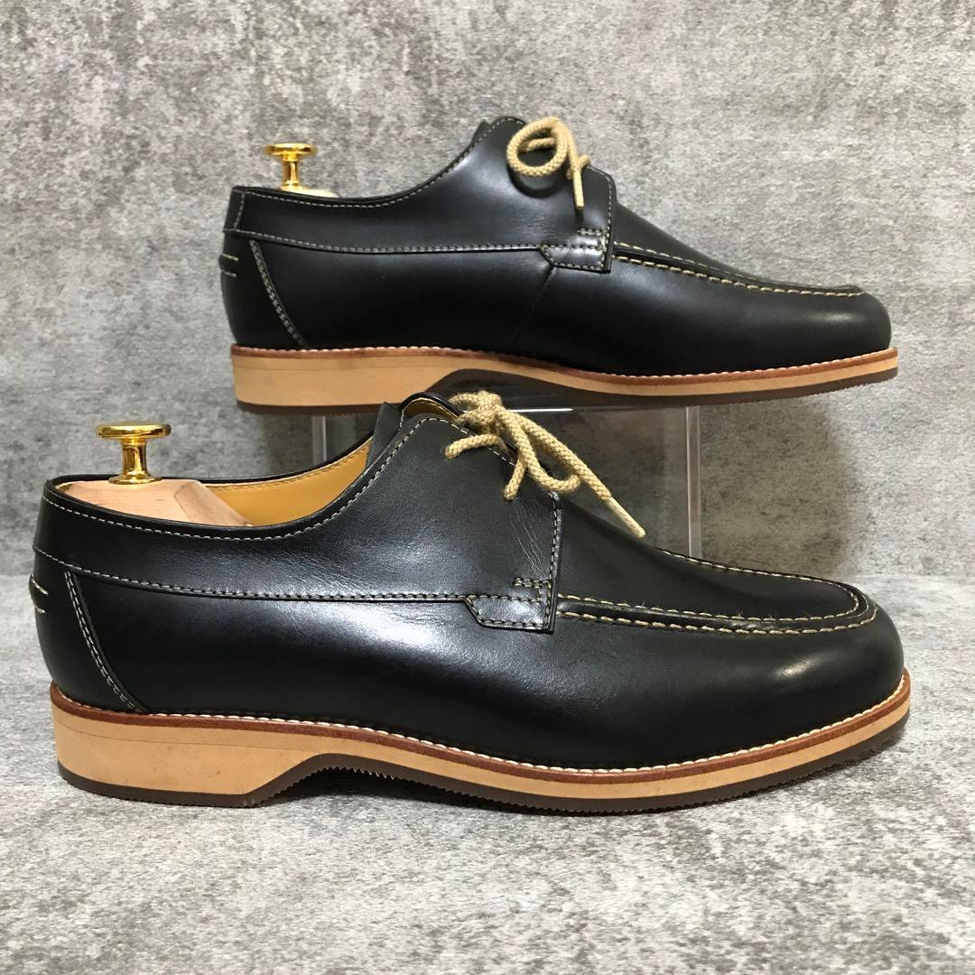 【未使用】バーバリー ロンドン モカシン レザーシューズ 25.5cm ブラック