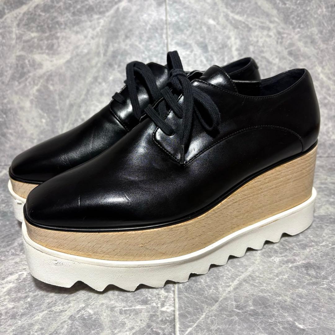 ⭐︎ステラマッカートニー⭐︎ プラットフォーム　シューズ　36 ブラック　黒 STELLA MCCARTNEY (ステラマッカートニー) エリス プラットフォーム