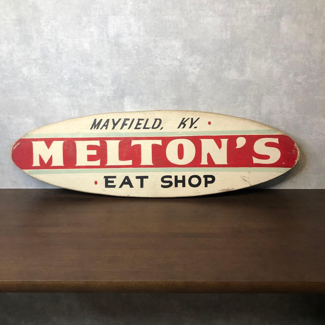 アンティーク雑貨 MELTON'S EAT SHOP ビンテージ ウッドサイン - メルカリ